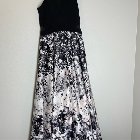 XSCAPE Maxi Sleeveless Dress Floral Mesh Inserts Lined Size 2 Women’s Pockets - Picture 8 of 12
